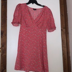 Cotton soft pretty pink dress with white flowers size med